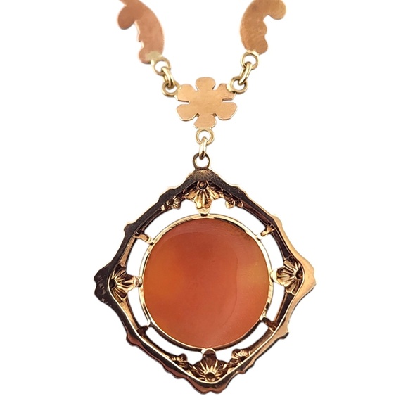 10 Karat Tri Gold Cameo Pendant Necklace #18536 - Picture 4 of 8